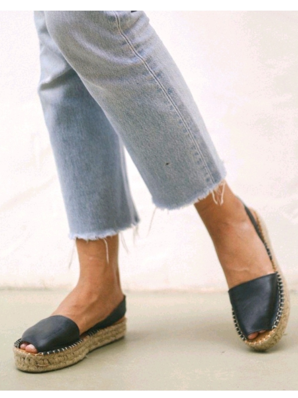 Alohas Womens Black Espadrille Slingback Sandals